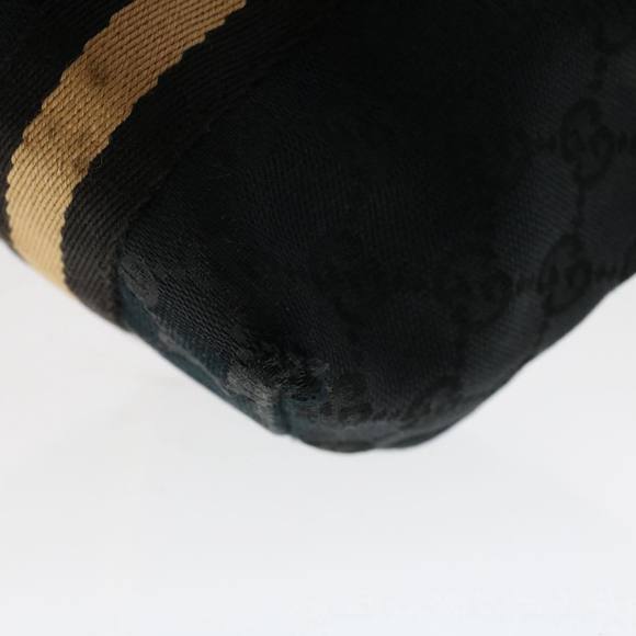 GUCCI GG Canvas Sherry Line Hand Bag Black White 139261 Auth 50162 - Picture 9 of 16